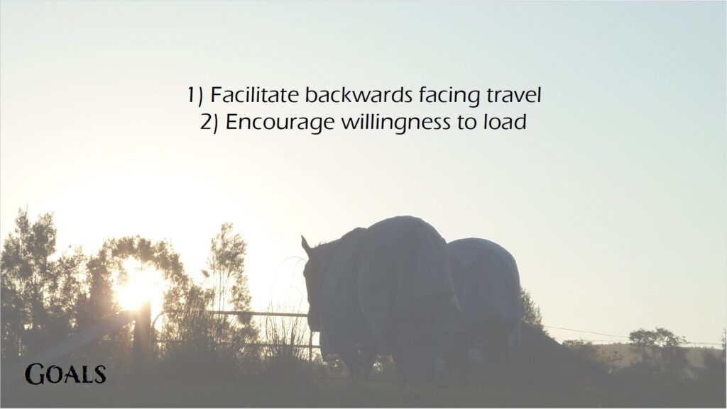 Based off this information I formed two goals: facilitate backwards travel and encourage willingness to load.